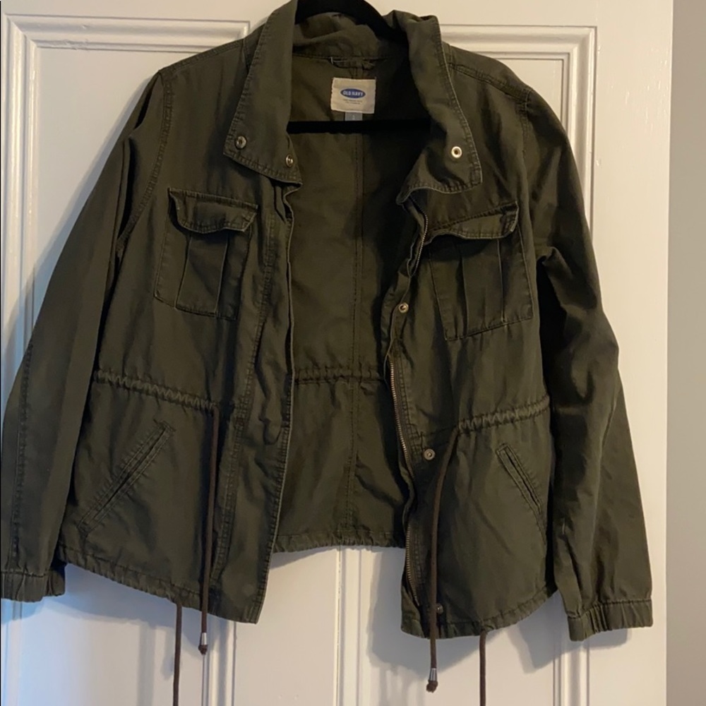 Old Navy Army Green Lightweight Cargo Jacket